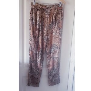 Leopard satin pants